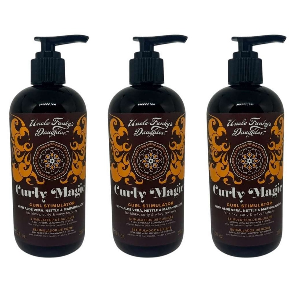 Uncle Funky's Daughter Curly Magic Curl Stimulator 12 oz with Aloe Vera Lot of 3